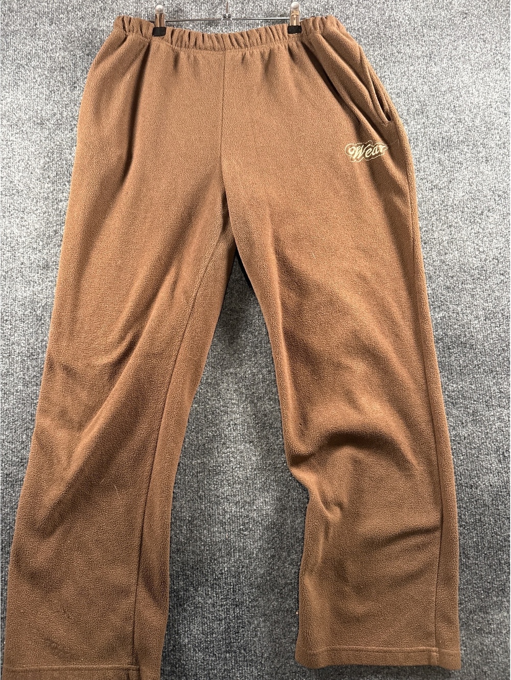 Wenz Mens XL Brown Fleece Sweatpants Embroidered Logo Lounge Casual Pants